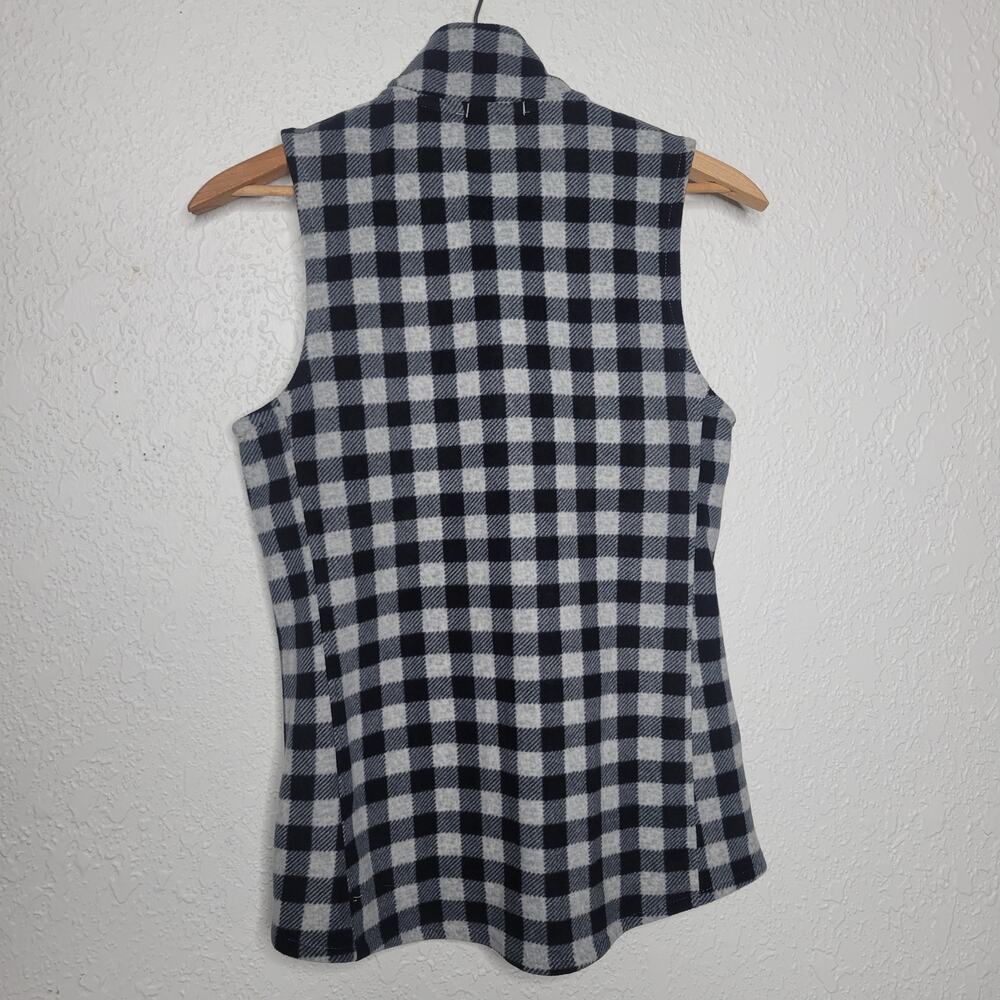 Cuddl Duds Womens Cozy Comfort Black Plaid Fleece Full Zip Thermal Layer Vest✨️M - Picture 6 of 11